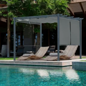Outdoor Pergola with Retractable Shade