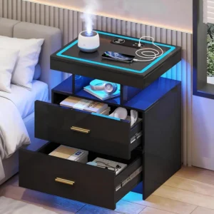 LED Nightstand with Wireless Charging